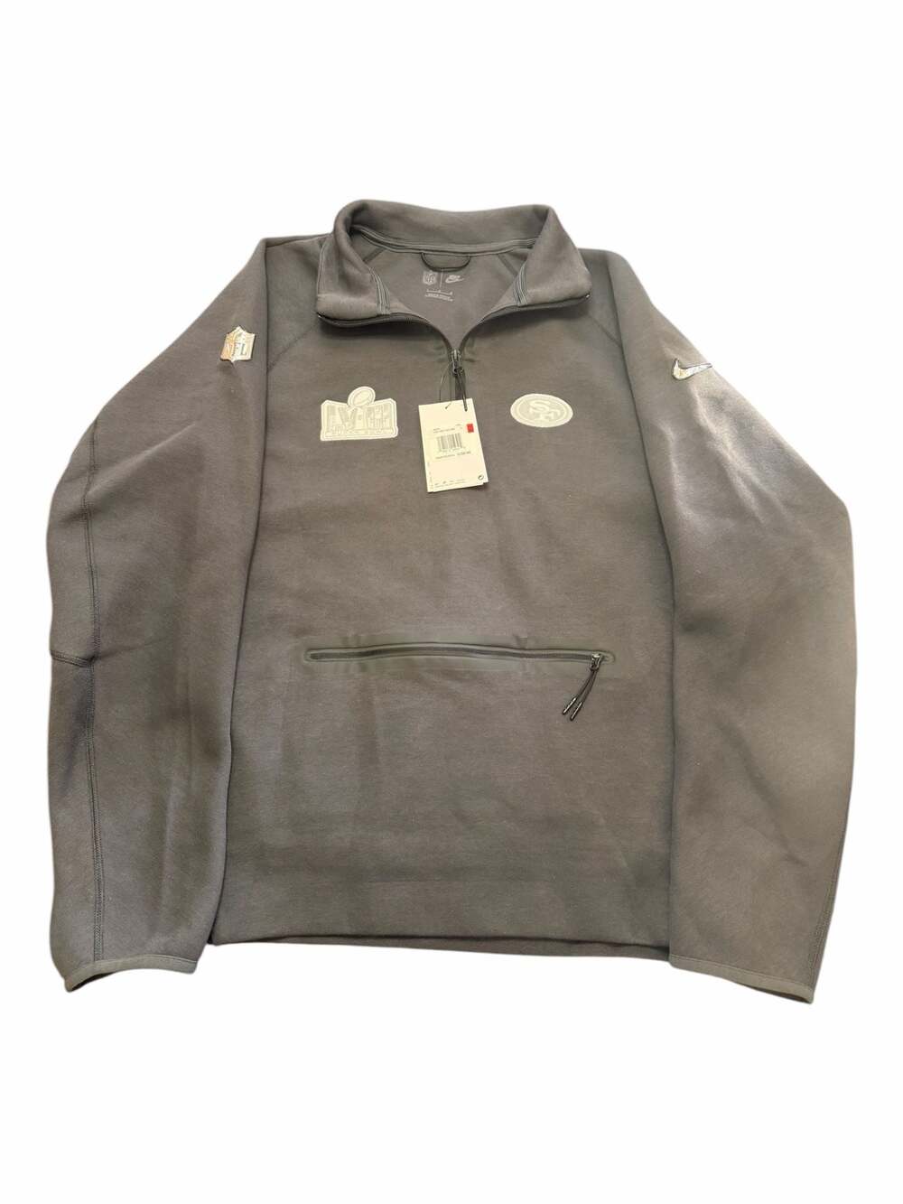 Nike San Francisco 49ers Super Bowl LVIII Opening Night 1/4 Zip Pullover Size L